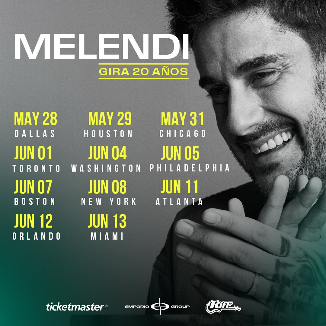 Melendi 20 Años Sin Noticias Tour Poster 2025